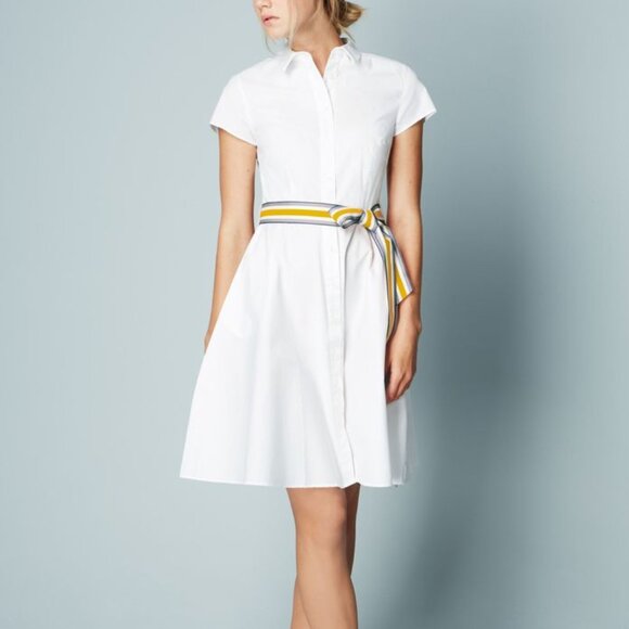 Boden Dresses & Skirts - Boden White Sophia Short Sleeve Button Up Shirt Dress 10